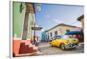 Old Car On Cobblestone Street In Trinidad, Cuba-Erik Kruthoff-Framed Photographic Print