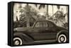 Old Car on Ocean Boulevard, Miami Beach, Florida-George Oze-Framed Stretched Canvas