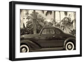 Old Car on Ocean Boulevard, Miami Beach, Florida-George Oze-Framed Photographic Print