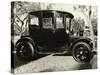 Old Car Parked under Tree Line-null-Stretched Canvas