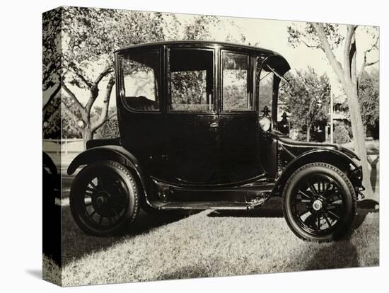 Old Car Parked under Tree Line-null-Stretched Canvas