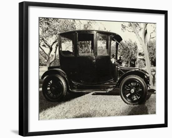 Old Car Parked under Tree Line-null-Framed Photographic Print