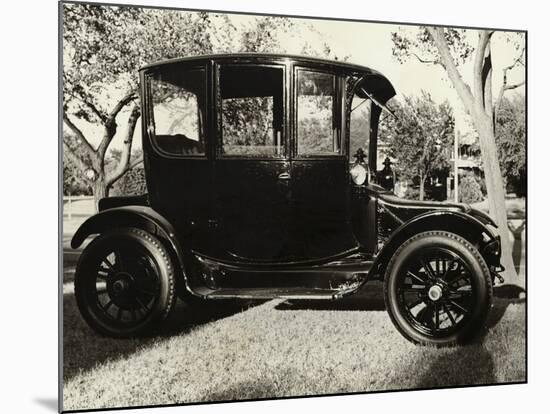 Old Car Parked under Tree Line-null-Mounted Photographic Print