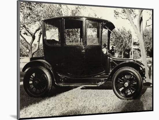 Old Car Parked under Tree Line-null-Mounted Photographic Print