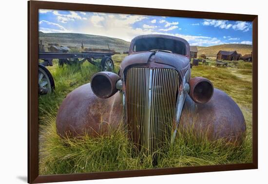 Old Car Rusting Away in a Ghost Town, Bodie, California-George Oze-Framed Photographic Print