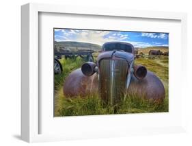 Old Car Rusting Away in a Ghost Town, Bodie, California-George Oze-Framed Photographic Print