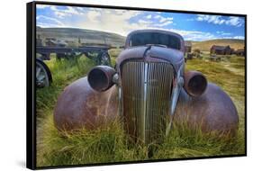 Old Car Rusting Away in a Ghost Town, Bodie, California-George Oze-Framed Stretched Canvas