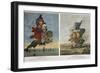 Old Caricature Maps Of England-Wales And Scotland-marzolino-Framed Art Print