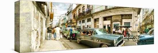 Old Cars on a Street, Havana, Cuba-null-Stretched Canvas