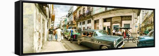 Old Cars on a Street, Havana, Cuba-null-Framed Stretched Canvas