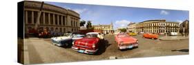 Old Cars on Street, Havana, Cuba-null-Stretched Canvas