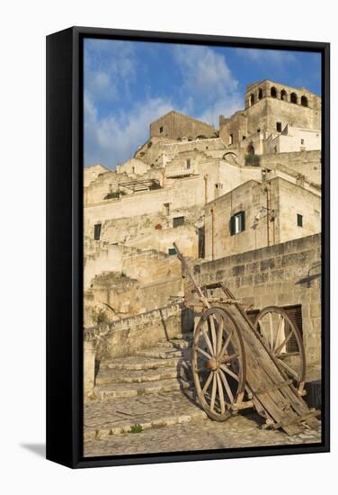 Old Cart in the Sassi Area of Matera, Basilicata, Italy, Europe-Martin-Framed Stretched Canvas