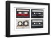 Old Cassette Tapes-Twin design-Framed Photographic Print