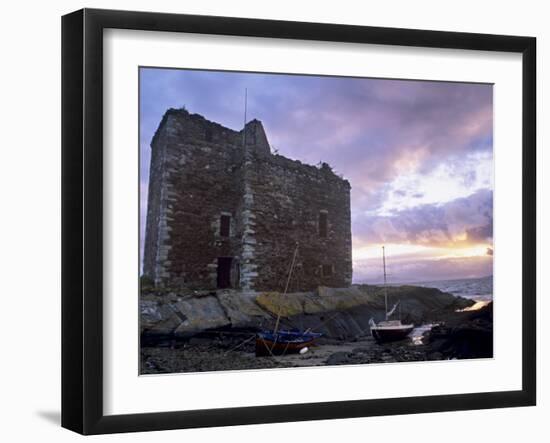 Old Castle by the Seaside, Portencross, Ayrshire, Scotland, United Kingdom, Europe-Patrick Dieudonne-Framed Photographic Print