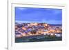 Old Cathedral and Castle at Dusk, Silves, Western Algarve, Algarve, Portugal, Europe-Neil Farrin-Framed Photographic Print