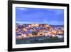 Old Cathedral and Castle at Dusk, Silves, Western Algarve, Algarve, Portugal, Europe-Neil Farrin-Framed Photographic Print