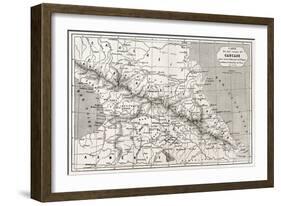 Old Caucasus Map-marzolino-Framed Art Print