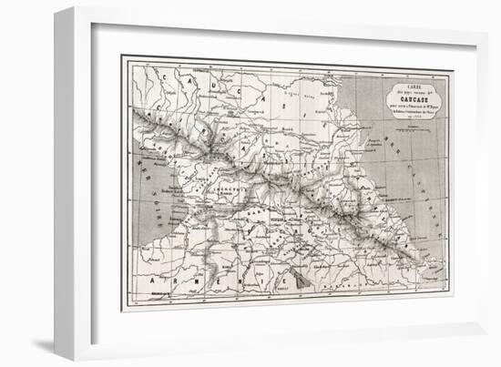 Old Caucasus Map-marzolino-Framed Art Print