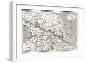 Old Caucasus Map-marzolino-Framed Art Print