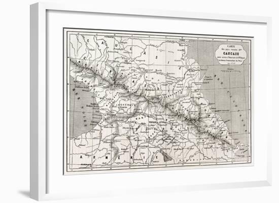 Old Caucasus Map-marzolino-Framed Art Print