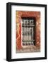 Old cellar window with decorated grid in the Ostertorviertel, Bremen, Germany, Europe-Torsten Krüger-Framed Photographic Print