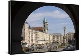 Old Center, Hauptplatz (Main Square), Linz, Upper Austria, Austria-Charles Bowman-Framed Stretched Canvas