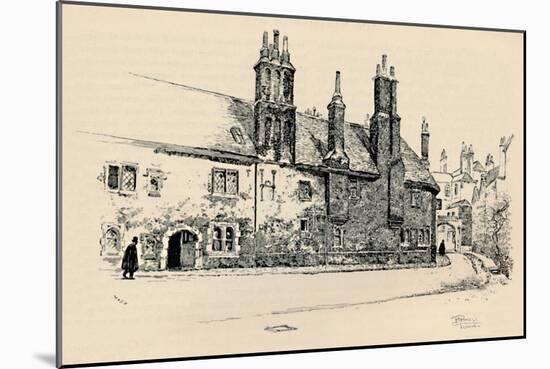 'Old Charterhouse: Exterior Façade of Washhouse Court, with the Inner Gateway', 1886-Joseph Pennell-Mounted Giclee Print