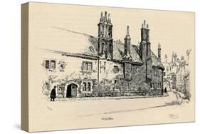 'Old Charterhouse: Exterior Façade of Washhouse Court, with the Inner Gateway', 1886-Joseph Pennell-Stretched Canvas