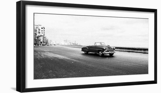 Old Chevy Convertible on the Malecon in Havana-Lalocracio-Framed Photographic Print