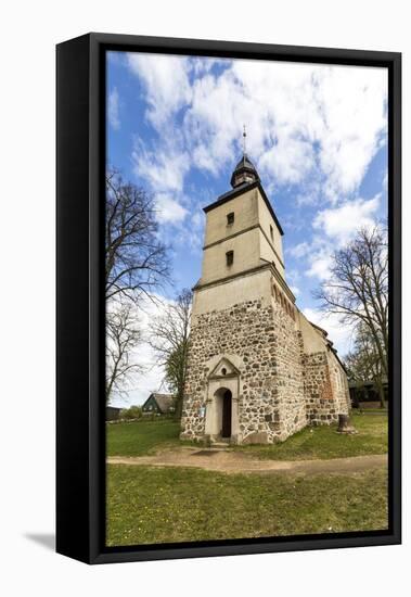 Old Church in the Small Village of Benz-Jorg Hackemann-Framed Stretched Canvas