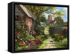 Old Church Path-Dominic Davison-Framed Stretched Canvas