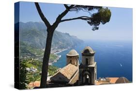 Old Church with Amalfi Coast Vista, Italy-George Oze-Stretched Canvas