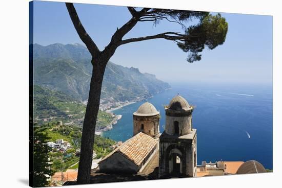 Old Church with Amalfi Coast Vista, Italy-George Oze-Stretched Canvas