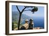 Old Church with Amalfi Coast Vista, Italy-George Oze-Framed Photographic Print