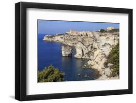 Old citadel and cliffs, interesting rock formations, Bonifacio, Corsica, France, Mediterranean, Eur-Eleanor Scriven-Framed Photographic Print