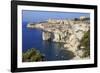 Old citadel and cliffs, interesting rock formations, Bonifacio, Corsica, France, Mediterranean, Eur-Eleanor Scriven-Framed Photographic Print