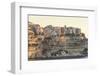 Old citadel townhouses and church at dawn, in early morning light, seen from the sea, Bonifacio, Co-Eleanor Scriven-Framed Photographic Print