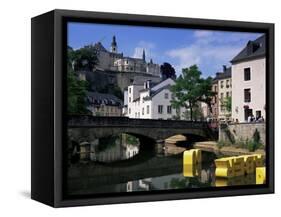 Old City and River, Luxembourg City, Luxembourg-Gavin Hellier-Framed Stretched Canvas