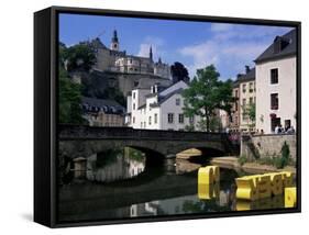 Old City and River, Luxembourg City, Luxembourg-Gavin Hellier-Framed Stretched Canvas