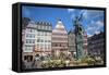 Old City Center Market, Fountain, Frankfurt, Hessen, Germany-Jim Engelbrecht-Framed Stretched Canvas