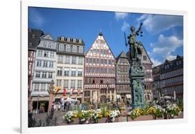 Old City Center Market, Fountain, Frankfurt, Hessen, Germany-Jim Engelbrecht-Framed Photographic Print