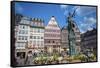 Old City Center Market, Fountain, Frankfurt, Hessen, Germany-Jim Engelbrecht-Framed Stretched Canvas