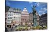 Old City Center Market, Fountain, Frankfurt, Hessen, Germany-Jim Engelbrecht-Stretched Canvas