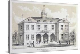 Old City Hall, New York, in 1776, from 'Valentine's Manual', Engraved by George Hayward, 1856-David Grim-Stretched Canvas