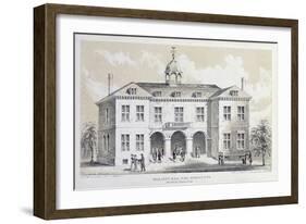 Old City Hall, New York, in 1776, from 'Valentine's Manual', Engraved by George Hayward, 1856-David Grim-Framed Giclee Print