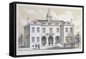 Old City Hall, New York, in 1776, from 'Valentine's Manual', Engraved by George Hayward, 1856-David Grim-Framed Stretched Canvas