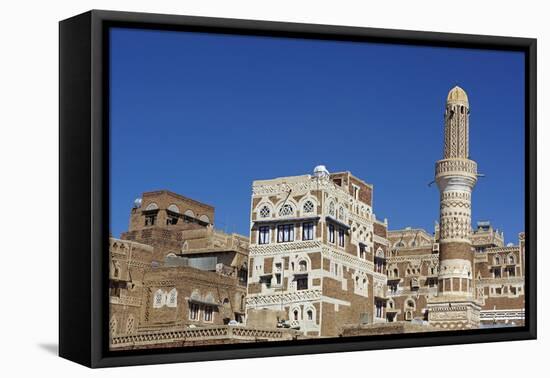 Old City of Sanaa, UNESCO World Heritage Site, Yemen, Middle East-Bruno Morandi-Framed Stretched Canvas