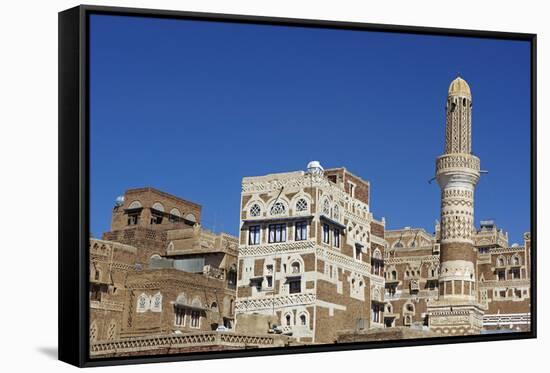 Old City of Sanaa, UNESCO World Heritage Site, Yemen, Middle East-Bruno Morandi-Framed Stretched Canvas