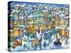 Old City Snow-Bill Bell-Stretched Canvas