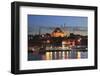 Old City, Suleymaniye Mosque at dusk, Eminonu, Golden Horn, Bosphorus, Istanbul, Turkey, Europe-Wendy Connett-Framed Photographic Print